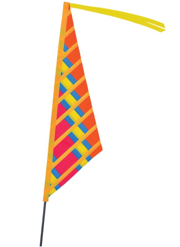 Triangular orange bicycle flag 