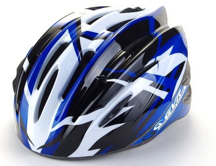 [2277-193-2] GVR Helmet W/blue خوذه دراجة هوائية ابيض ازرق ماركه جي في ار